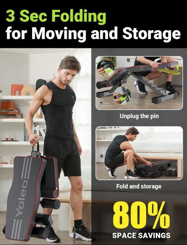 689befb1682de69d320cadec18418767f0dc2c043577b27c86ebd.jpg Yoleo Adjustable Weight Bench for Full Body Workout Foldable Bench Press Bench of Home Gym Strength Training Incline Decline Flat Utility Workout Bench with Quick Folding& Fast Adjustment (Black)
