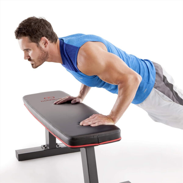 689bf012a2e77873a092c094332471c72829bb6f2c07bcb694fe3.jpg Marcy Flat Utility Weight Bench for Home Gym Weight Training and Ab Exercises