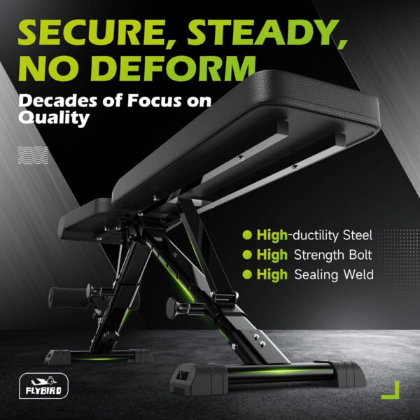 689bf031a16d6989b800eb088384b8ffe86530a152aa7809290cf.jpg FLYBIRD Weight Bench, Adjustable Strength Training Bench for Full Body Workout with Fast Folding-New Version