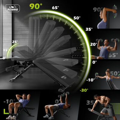 689bf03662cd86eb084d7f888d65fa391ba0a7ba186810cd0f060.jpg FLYBIRD Weight Bench, Adjustable Strength Training Bench for Full Body Workout with Fast Folding-New Version