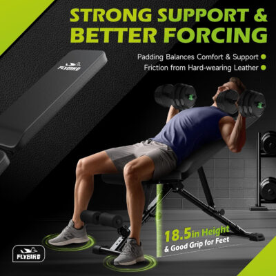 689bf037efe246f984de21a471bc36ded97c9fda1e0d4364bc9d7.jpg FLYBIRD Weight Bench, Adjustable Strength Training Bench for Full Body Workout with Fast Folding-New Version