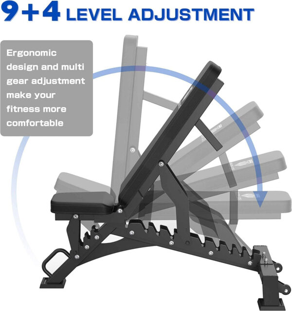 689bf13d928dfb86e16ec35f96bed11da3268126e49d0771fe7f9.jpg Major Fitness Weight Bench, Capacity Bench Press and 32 Adjustable Positions Strength Training Bench for Garage and Home Gym Workouts, Weight Lifting, and Bench Press