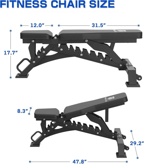 689bf13f38e83e693abad51af53c111ce45b833a5f4f10339707b.jpg Major Fitness Weight Bench, Capacity Bench Press and 32 Adjustable Positions Strength Training Bench for Garage and Home Gym Workouts, Weight Lifting, and Bench Press