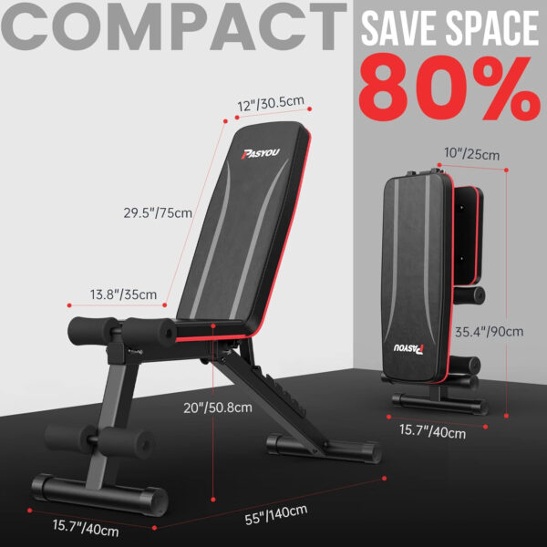 689bf25cb3f345dbb7e789631162fdf85682609f8973bac12f703.jpg PASYOU Adjustable Weight Bench Full Body Workout Multi-Purpose Foldable Incline Decline Exercise Workout Bench for Home Gym
