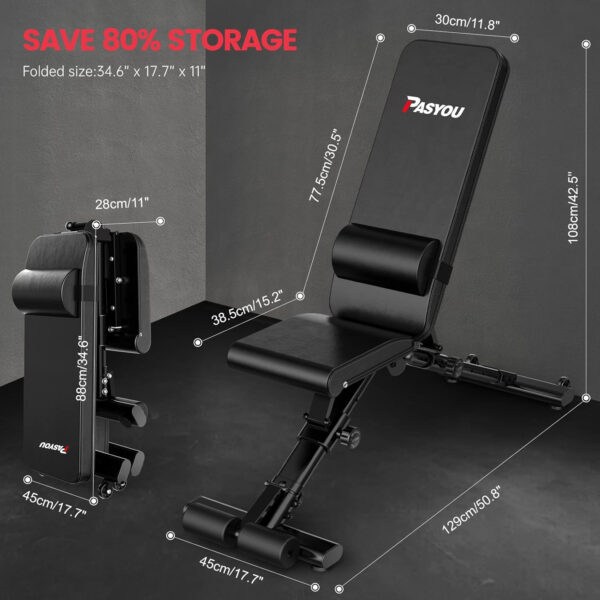 689bf26511fe844ffd2a0a19defbb0c8d129a4d1014b8ce5031dc.jpg PASYOU Adjustable Weight Bench Full Body Workout Multi-Purpose Foldable Incline Decline Exercise Workout Bench for Home Gym