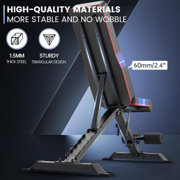 689bf2824aed41c63e80ad30009c80093d5012d5d233236b719b3.jpg PASYOU Adjustable Weight Bench Full Body Workout Multi-Purpose Foldable Incline Decline Exercise Workout Bench for Home Gym