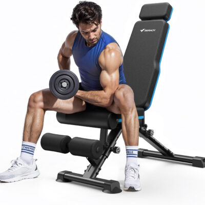 689bf38444305724bc4a300fb482d9e7b9d7540daef773b6b56c6.jpg MERACH Adjustable Weight Bench, 990LBS Fast Folding Weight Benches for Home Gym, Workout Bench with Extended Head Support, Incline Decline Flat Utility Bench Press for Full Body