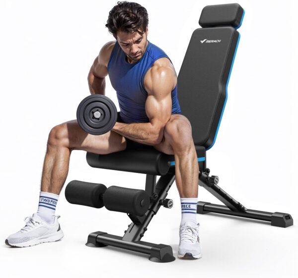 689bf38444305724bc4a300fb482d9e7b9d7540daef773b6b56c6.jpg MERACH Adjustable Weight Bench, 990LBS Fast Folding Weight Benches for Home Gym, Workout Bench with Extended Head Support, Incline Decline Flat Utility Bench Press for Full Body