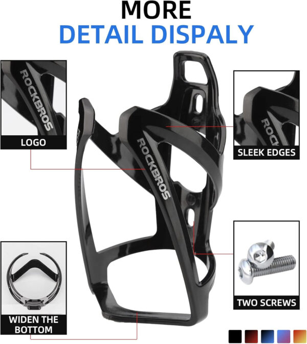 689bf4c516e795e6b43d573ec8dad97c06fdb51c37bfb79a1ffd2.jpg ROCKBROS Bike Water Bottle Holder Ultra-Light Bicycle Bottle Cages with Screws Tool, Universal Bike Cup Holder for Road MTB Mountain Bikes Cycling Accessories(2 Pack)