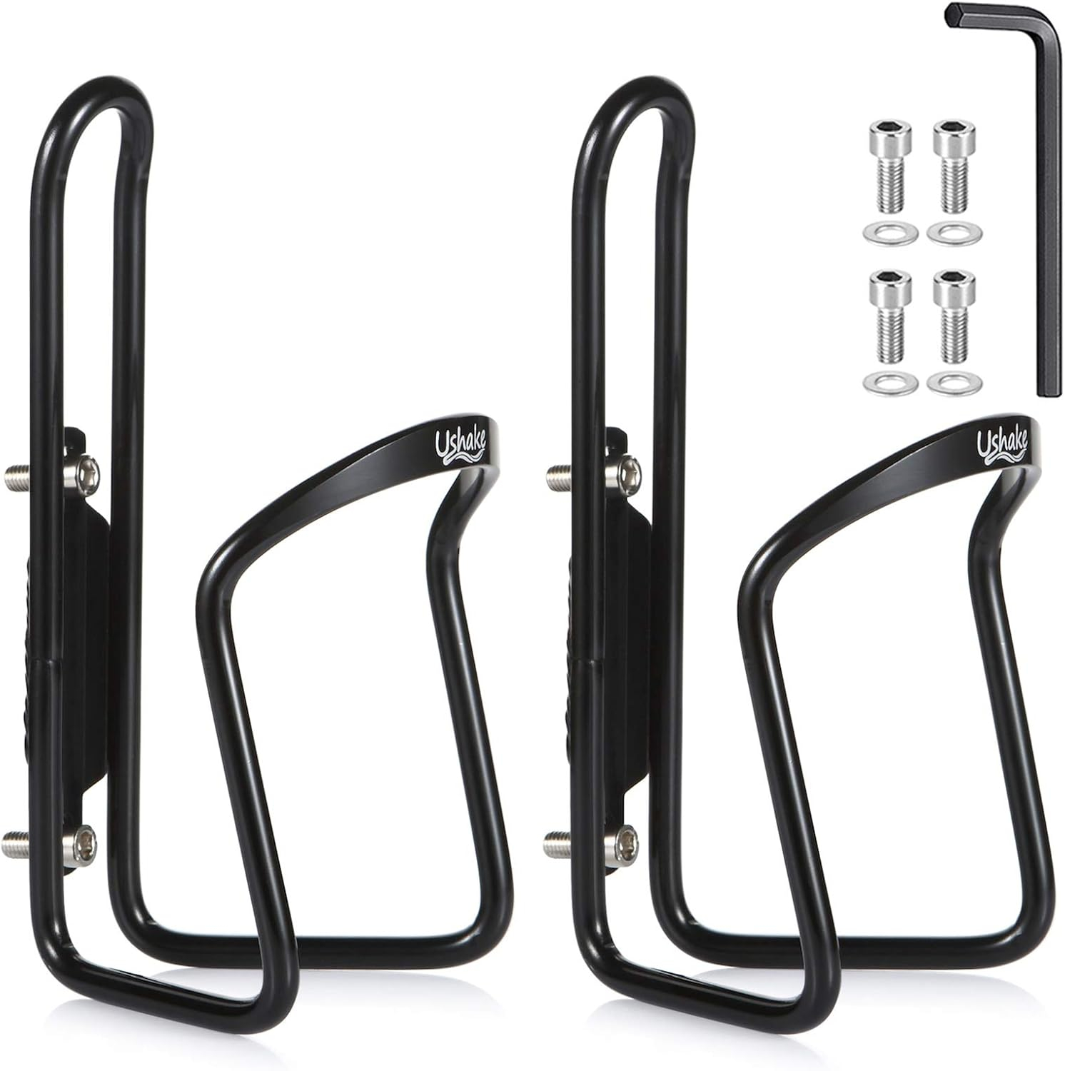 689bf5da620ef03422166a0c1da838882a7599ec4725d2854bb62.jpg USHAKE Water Bottle Cages, Basic MTB Bike Bicycle Alloy Aluminum Lightweight Water Bottle Holder Cages Brackets(2 Pack- Drilled Holes Required)