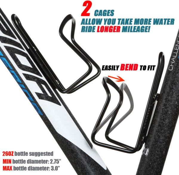 689bf5e2034ae498b47a37186267e67fd07a040cee3773ad53a02.jpg USHAKE Water Bottle Cages, Basic MTB Bike Bicycle Alloy Aluminum Lightweight Water Bottle Holder Cages Brackets(2 Pack- Drilled Holes Required)