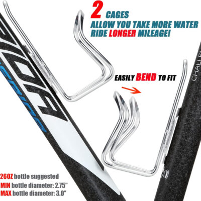 689bf5f26ddb1c7f176e6a06d33a9302d6feac5c1e6f8616837f7.jpg USHAKE Water Bottle Cages, Basic MTB Bike Bicycle Alloy Aluminum Lightweight Water Bottle Holder Cages Brackets(2 Pack- Drilled Holes Required)