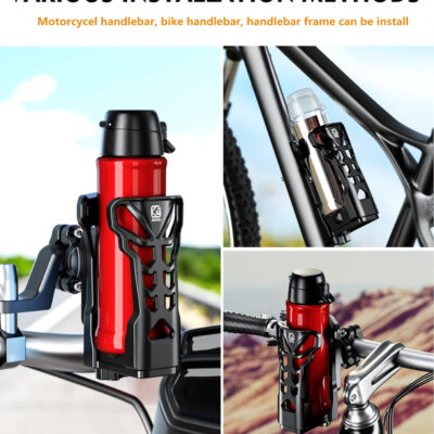 689bf6321616a4d41e3115399875b87fb2c6157212e899f2c4d25.jpg KEWIG Bicycle Water Bottle Holder for Bike & Motorcycle, Adjustable Bike Water Bottle Cages Fit for Diameter 2'' - 3'' Cup, Compatible for Handlebars or Tubes 20mm to 35mm in Diameter