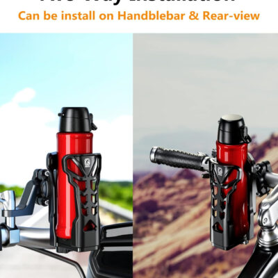 689bf633e57b9879b82533e12d3d1c98410dee72f8457f774eef1.jpg KEWIG Bicycle Water Bottle Holder for Bike & Motorcycle, Adjustable Bike Water Bottle Cages Fit for Diameter 2'' - 3'' Cup, Compatible for Handlebars or Tubes 20mm to 35mm in Diameter