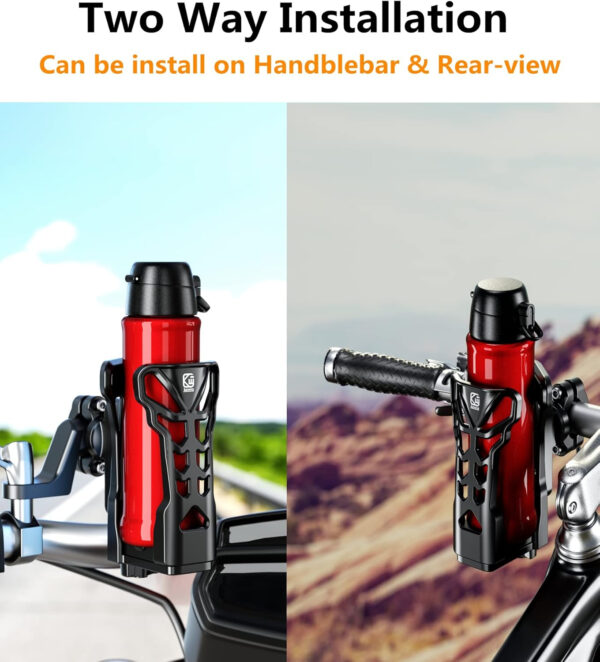 689bf633e57b9879b82533e12d3d1c98410dee72f8457f774eef1.jpg KEWIG Bicycle Water Bottle Holder for Bike & Motorcycle, Adjustable Bike Water Bottle Cages Fit for Diameter 2'' - 3'' Cup, Compatible for Handlebars or Tubes 20mm to 35mm in Diameter