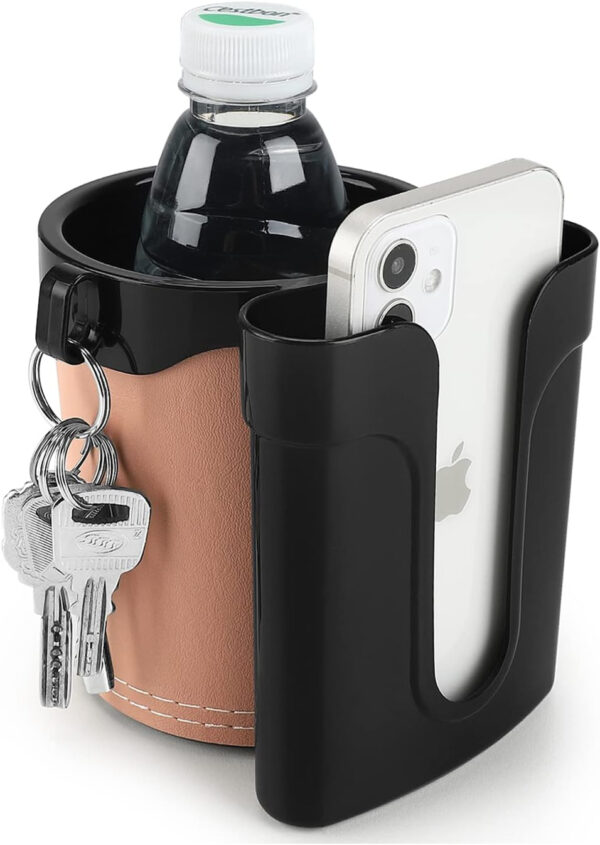 689bf6721dec07485f269b4eddd6cc15b501cb4b658a6b182db72.jpg Accmor 3-in-1 Bike Cup Holder with Cell Phone Keys Holder, Bike Water Bottle Holders, Universal Bar Drink Cup Can Holder for Bicycles, Motorcycles, Scooters, Black