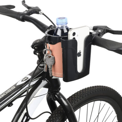 689bf679de11995e1f6036993803db1c02a47cbee6324876d5290.jpg Accmor 3-in-1 Bike Cup Holder with Cell Phone Keys Holder, Bike Water Bottle Holders, Universal Bar Drink Cup Can Holder for Bicycles, Motorcycles, Scooters, Black