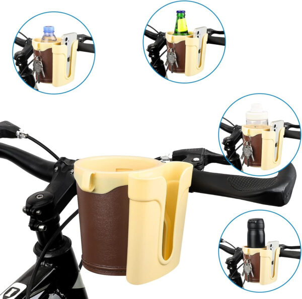 689bf68cbda50de3d25e59825a4881939002993a8cf7e112b1b09.jpg Accmor 3-in-1 Bike Cup Holder with Cell Phone Keys Holder, Bike Water Bottle Holders, Universal Bar Drink Cup Can Holder for Bicycles, Motorcycles, Scooters, Black