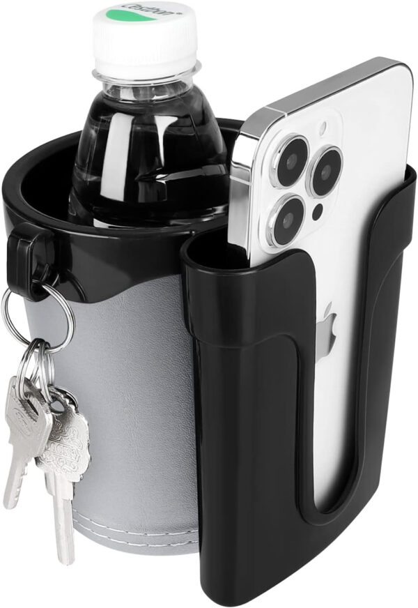 689bf6b0425f303a9335d0ce73c9218d94ee48b23444c0d32d36b.jpg Accmor 3-in-1 Bike Cup Holder with Cell Phone Keys Holder, Bike Water Bottle Holders, Universal Bar Drink Cup Can Holder for Bicycles, Motorcycles, Scooters, Black