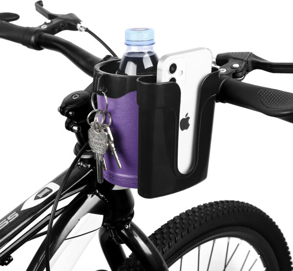 689bf6d6d6af2688f01acce0912b36fb543e6f16f661c825c3af5.jpg Accmor 3-in-1 Bike Cup Holder with Cell Phone Keys Holder, Bike Water Bottle Holders, Universal Bar Drink Cup Can Holder for Bicycles, Motorcycles, Scooters, Black