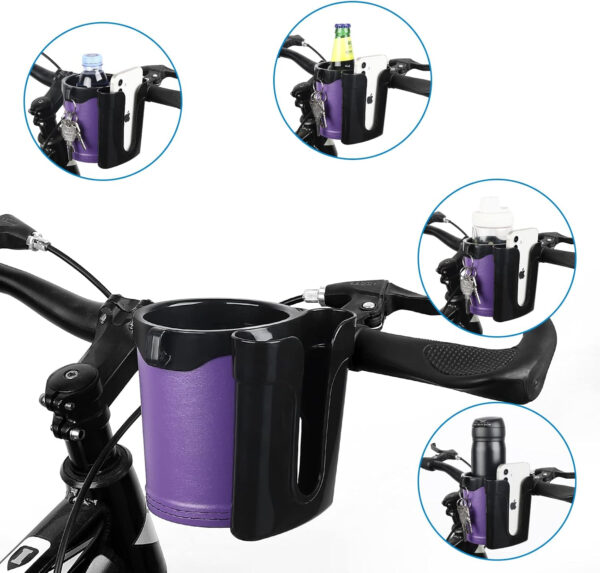 689bf6db9a239d89c314d0cc0c0dbdf256b0b338469f30204ca6b.jpg Accmor 3-in-1 Bike Cup Holder with Cell Phone Keys Holder, Bike Water Bottle Holders, Universal Bar Drink Cup Can Holder for Bicycles, Motorcycles, Scooters, Black