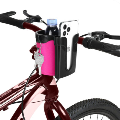 689bf6f61ec407a5b41d54b6b8b93690407569b0e2198381f7fca.jpg Accmor 3-in-1 Bike Cup Holder with Cell Phone Keys Holder, Bike Water Bottle Holders, Universal Bar Drink Cup Can Holder for Bicycles, Motorcycles, Scooters, Black