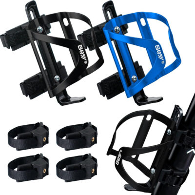 689bf76948799981520c89c28afb02b4009890a4e7faf115c845f.jpg Bike Water Bottle Holder & Bottle Cage Mount for Adults & Kids, with 2 Pack + No Screw + Velcro + Adjustable Strap + Aluminum Alloy + Lightweight + Portable for Mountain Bicycle Accessories