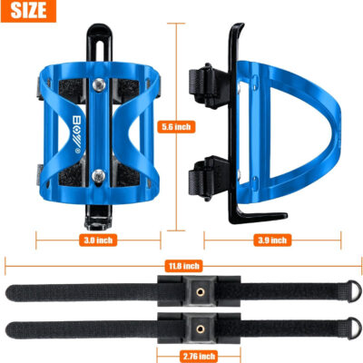 689bf77ef01d9f8c4942102e4e2146ed66a597e7704c09de14040.jpg Bike Water Bottle Holder & Bottle Cage Mount for Adults & Kids, with 2 Pack + No Screw + Velcro + Adjustable Strap + Aluminum Alloy + Lightweight + Portable for Mountain Bicycle Accessories