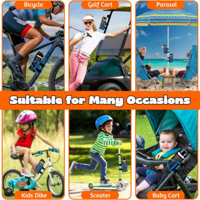 689bf7832334f2599d9c17f99ea383b751348219ecc70d21dc0e8.jpg Bike Water Bottle Holder & Bottle Cage Mount for Adults & Kids, with 2 Pack + No Screw + Velcro + Adjustable Strap + Aluminum Alloy + Lightweight + Portable for Mountain Bicycle Accessories