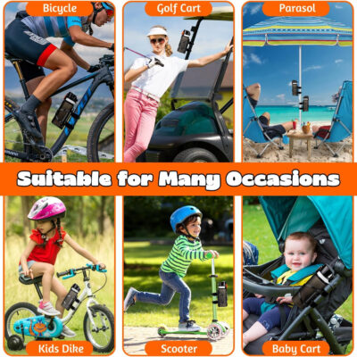 689bf78beecb42888581235aa7b405ae29e8671818cb8fae6b99f.jpg Bike Water Bottle Holder & Bottle Cage Mount for Adults & Kids, with 2 Pack + No Screw + Velcro + Adjustable Strap + Aluminum Alloy + Lightweight + Portable for Mountain Bicycle Accessories