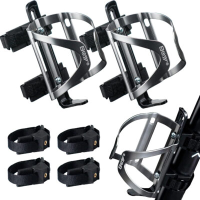 689bf78def06472629d6e8da31b2babd1b9a996efc78f8aa42592.jpg Bike Water Bottle Holder & Bottle Cage Mount for Adults & Kids, with 2 Pack + No Screw + Velcro + Adjustable Strap + Aluminum Alloy + Lightweight + Portable for Mountain Bicycle Accessories