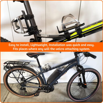 689bf78fe659f2b480f0690e2696662a8003a4bc17c7a28834700.jpg Bike Water Bottle Holder & Bottle Cage Mount for Adults & Kids, with 2 Pack + No Screw + Velcro + Adjustable Strap + Aluminum Alloy + Lightweight + Portable for Mountain Bicycle Accessories