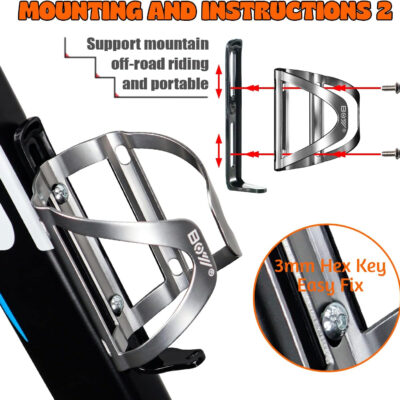 689bf793af22ac8c4123d58b85938870d057cf9773a79cc8a36ed.jpg Bike Water Bottle Holder & Bottle Cage Mount for Adults & Kids, with 2 Pack + No Screw + Velcro + Adjustable Strap + Aluminum Alloy + Lightweight + Portable for Mountain Bicycle Accessories
