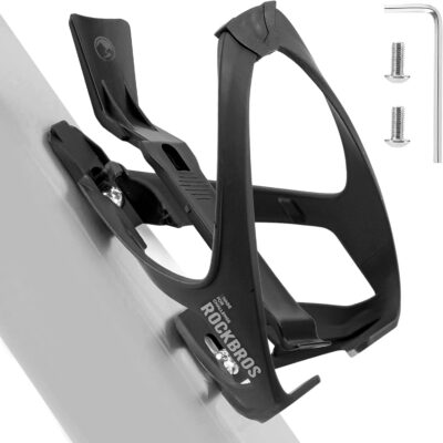 689bf8231e18ad2d2133806c93472f36264cb730d326851b95ae7.jpg ROCKBROS Bike Water Bottle Cage with Built-in Tire Levers, 2 in 1 Lightweight Bike Bottle Holder Adjustable Slide Entry Bicycle Cup Holder for MTB Road Bike Green