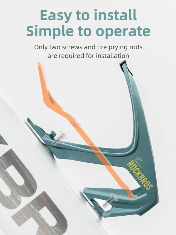 689bf82926e423b031fb4c29b68f88612b8ad63a6b1a05a166cbf.jpg ROCKBROS Bike Water Bottle Cage with Built-in Tire Levers, 2 in 1 Lightweight Bike Bottle Holder Adjustable Slide Entry Bicycle Cup Holder for MTB Road Bike Green