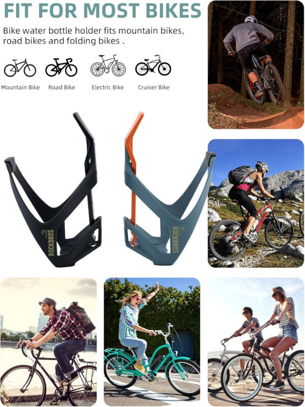 689bf82a9574e0107f1b3324a20e91c8d7ac37a7333d62b9cbdc1.jpg ROCKBROS Bike Water Bottle Cage with Built-in Tire Levers, 2 in 1 Lightweight Bike Bottle Holder Adjustable Slide Entry Bicycle Cup Holder for MTB Road Bike Green