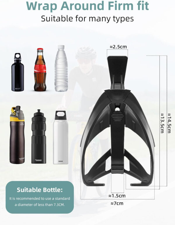 689bf82c12b519e2539e3ac3df6c8b9177f55aa9fd6ba6c798633.jpg ROCKBROS Bike Water Bottle Cage with Built-in Tire Levers, 2 in 1 Lightweight Bike Bottle Holder Adjustable Slide Entry Bicycle Cup Holder for MTB Road Bike Green