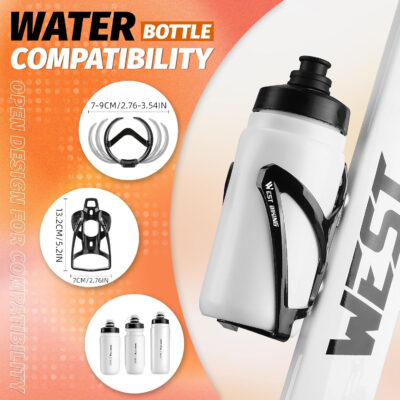 689bf84e9772e2bc72e0b6b80726004f2b6f9d61557af2b4d7fb6.jpg West Biking Bike Water Bottle Cages Ultra-Light Durable PC Bicycle Bottle Holder with Screws Tool, Easy Installation Bicycle Drink Cup Holders Cycling Kettle for MTB Road Bikes