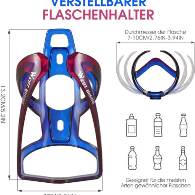689bf86cc5c33b1c792ee7f25a48dd9d7d633c16754e16469550c.jpg West Biking Bike Water Bottle Cages Ultra-Light Durable PC Bicycle Bottle Holder with Screws Tool, Easy Installation Bicycle Drink Cup Holders Cycling Kettle for MTB Road Bikes