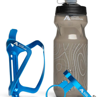689bf9065e2d0801eb3298ed4c619fe558ab884eec70666c0729c.jpg Bike Water Bottle Holder with Bottle Combo Mount Cage Rack No Screws Mountain Bicycle Accessories, for Sport Outdoor Cycling, MTB Road, Universal Cup Holder, Durable Alloy Kids, Adults (Black)