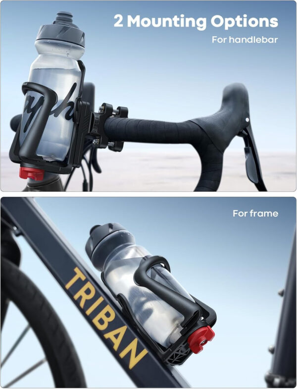 Lamicall Bike Water Bottle Holder - [for 2-2.75" Diameter Bottles] [for Handlebar & Frame] Motorcycle Cup Holder, Bicycle Drink Cage with Screw Tool, Fit Standard and Smaller Size Bottles