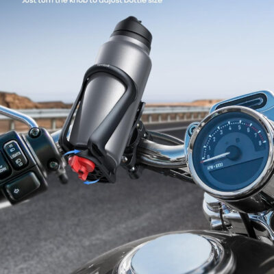 Lamicall Bike Water Bottle Holder - [for 2-2.75" Diameter Bottles] [for Handlebar & Frame] Motorcycle Cup Holder, Bicycle Drink Cage with Screw Tool, Fit Standard and Smaller Size Bottles