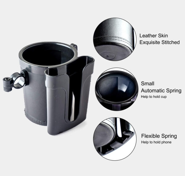 689bf971bd7530b953849df0e9bbd21f4397651fa28bd536aeaaf.jpg Bike Cup Holder Handlebar with Cell Phone Keys Holder Bicycle Drink Beer Holder Black