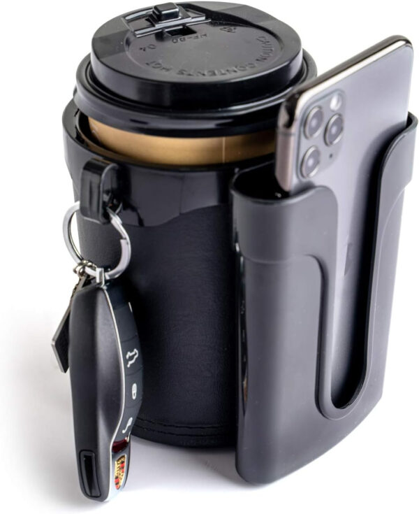 689bf97372c5b2c5a4c9bcee3ef73c13a62bae489b2fe79391a02.jpg Bike Cup Holder Handlebar with Cell Phone Keys Holder Bicycle Drink Beer Holder Black