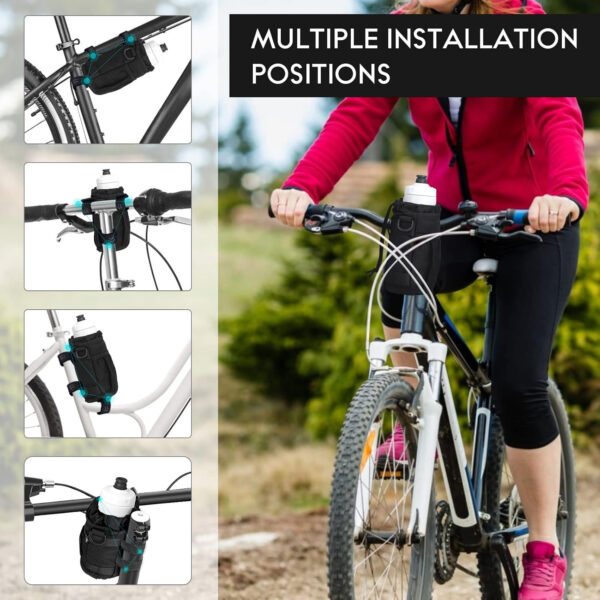 689bf99d47dfad8baf2b1ff99621f1ffed43b17ef7fa3baf0eeca.jpg Bike Cup Holder, Water Bottle Holder Handlebar with Mesh Pockets, Universal Cycling Bicycle Water Bottle Drink Cup Cage for Cruiser, Scooter, Mountain, Road Bike, Wheelchair