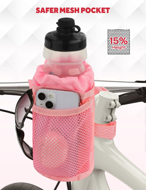 689bf9a8bba5ee6166825d3b9f4f96b700c75cb1960aec8a3ac2c.jpg Bike Cup Holder, Water Bottle Holder Handlebar with Mesh Pockets, Universal Cycling Bicycle Water Bottle Drink Cup Cage for Cruiser, Scooter, Mountain, Road Bike, Wheelchair