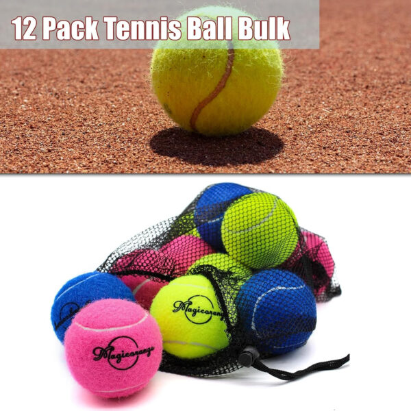 689c00794fa0d4f6a96f64d785a80cb174392014e4cc59faa77cd.jpg Magicorange Tennis Balls, 12 Pack Advanced Training Tennis Balls Practice Balls, Come with Mesh Bag for Easy Transport, Good for Beginner Training Ball