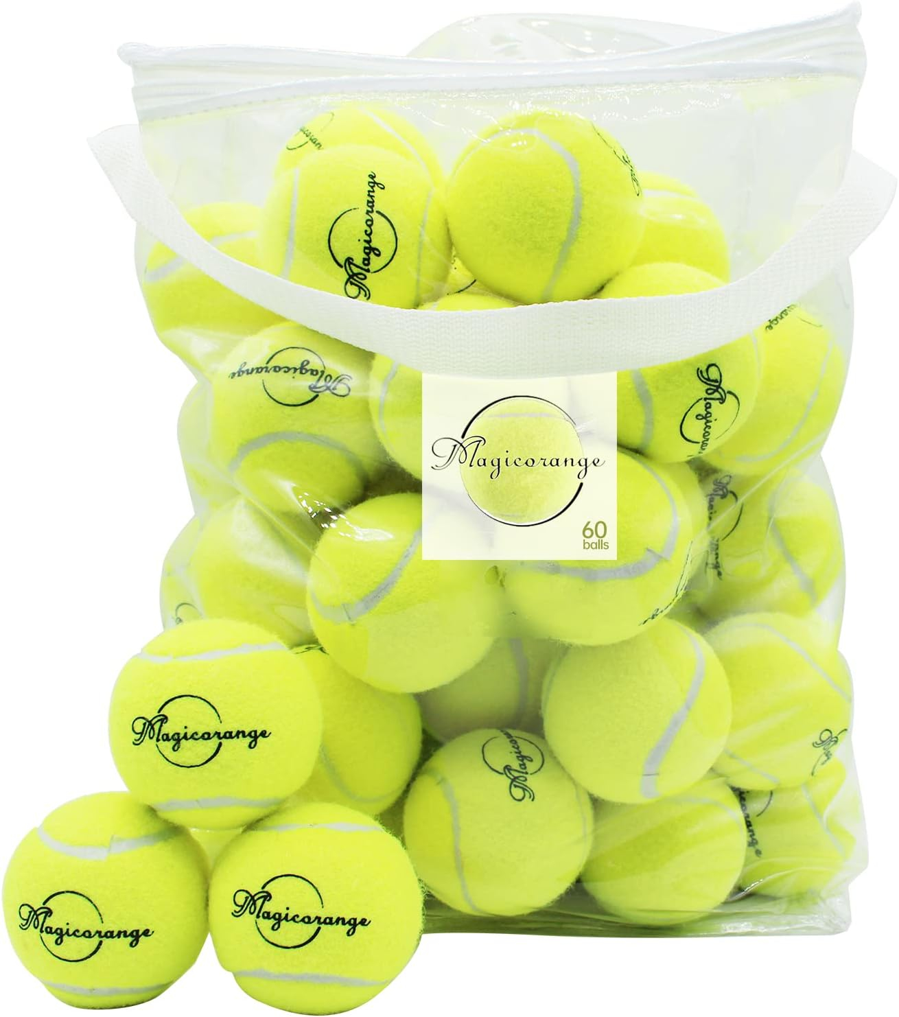 Magicorange Tennis Balls, 60 Pack Advanced Training Tennis Balls Practice Ball, Pet Dog Playing Balls,Good for Beginner Training Ball