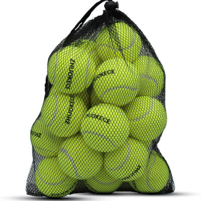 Tennis Balls, 18 Pack Training Tennis Balls Practice Balls with Mesh Bag for Easy Transport, Pet Dog Playing Balls, fit for Beginner Training Ball