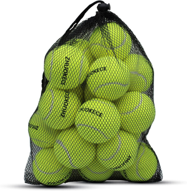 Tennis Balls, 18 Pack Training Tennis Balls Practice Balls with Mesh Bag for Easy Transport, Pet Dog Playing Balls, fit for Beginner Training Ball